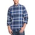 thumbnail image 1 of Weatherproof Mens Plaid Brushed Flannel Button Up Shirt, Blue, Medium, 1 of 1
