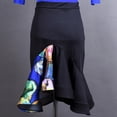 thumbnail image 4 of Womens Ruched Contrasting Ruffle Latin Mambo Paso Doble Quickstep Rumba Dance Performance Practice Skirts, 4 of 4