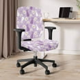 thumbnail image 5 of FKELYI 2 Piece Office Chair Covers for Home Decor Daisy Floral Purple Rabbit Print Washable Computer Chair Slipcover Desk Chair Protective Covers for Backrest & Cushion, 5 of 7