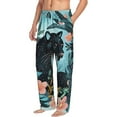 thumbnail image 6 of Hirioo Black Panther Floral Illustration for Men's PJ Pajama Pants Sleep Pants Men's Home Trousers with Pockets,S-3XL-XX-Large, 6 of 6