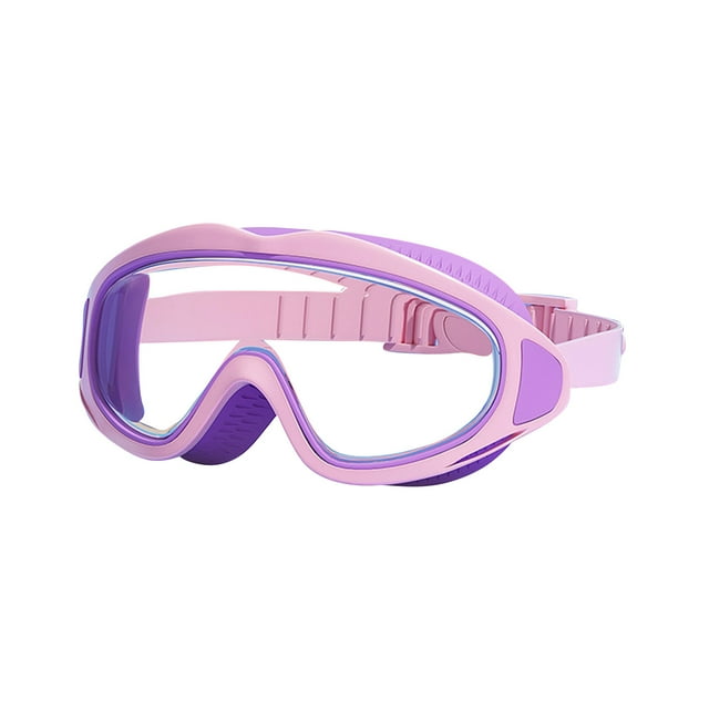 Deeceymbur Waterproof Swimming Goggles Cap HD Large Frame UV Protection Adjustable Strap for Ages 6-14