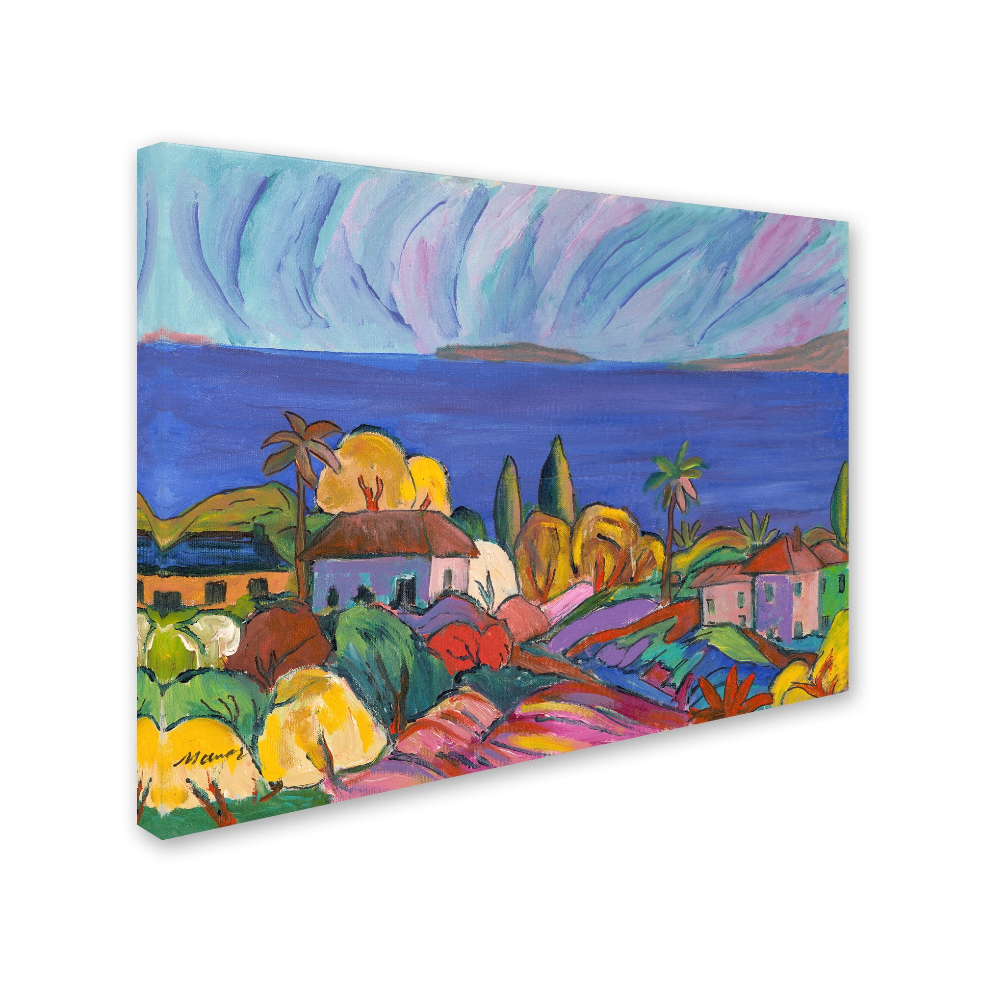 Trademark Fine Art "Three Coconut Palms" Canvas Art by Manor Shadian