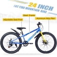 thumbnail image 4 of iRerts 24 inch Kids Mountain Bikes, 7 Speed Fat Tire Mountain Bicycle w/ Disc Brakes, Bike for kids Teen Boys Girls 10+ Years Old, Bikes Suit for Rider Height 56"-66", 85% assembled (Blue), 4 of 6