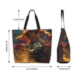 thumbnail image 5 of Naloa Colorful Bull Western Man Tote Bag for Women Large Capacity Shoulder Bag for College Work Travel Shopping, 5 of 8
