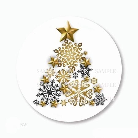 DOPASTICKER Golden Chri.Stm.As Tree Star Scrapbook Stickers Phone Decal Water Bottle Stickers Cars Stickers Water Bottle Stickers For Kids