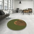thumbnail image 4 of Ahgly Company Machine Washable Indoor Square Transitional Dark Yellow Green Area Rugs, 8' Square, 4 of 7