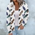 thumbnail image 4 of Zip Up Pull à Capuche pour Femmes 50% de Réduction en Liquidation Blouse Imprimée Mode Manches Longues Hauts Sweat-Shirt Poches à Capuche, 4 of 7