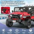 thumbnail image 4 of VIBESPARK 24V 2-Seater XL Ride on Toys with Remote Control for Toddlers, 7AH Battery Powered Ride on Electric Truck Car for Kids w/ Bluetooth, FM Radio, Colored Lights, MP3, Spring Suspension, Red, 4 of 9