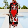 thumbnail image 2 of CASINO RED QUEEN OF HEARTS PATTERN RED-HEARTS ART Long Sleeved Shirt Dress prom dress clothes for women, 2 of 6