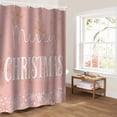 thumbnail image 5 of Merry Christmas, Bathroom Curtain 72 Inch Shower Curtain with Hooks, Blush Pink Gold Winter Snowflake Waterproof Polyester Bath Curtain Washable Bathtub Curtain 72''x 72'', 5 of 6