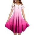 thumbnail image 2 of Tranfacy Robe d'Été pour Filles, Enfants, Manches Courtes, Extensible, Ligne A, Tournoyante, Patineuse, École, Récital, Col Rond, Robe pour Préados, 2 of 7