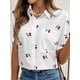 thumbnail image 4 of Blusa Informal de Corta con Cuello Abotonado y Estampado de para Mujer. M, 4 of 9