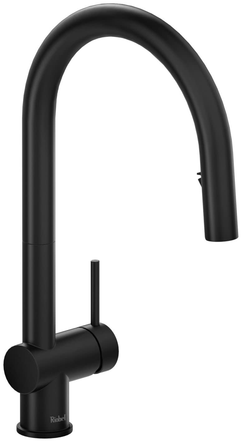 Riobel Az201 Azure 1.5 GPM Single Hole Pull Down Kitchen Faucet - Black ...