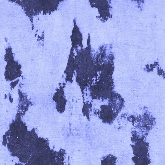 Ahgly Company Indoor Square Abstract Blue Modern Area Rugs, 7' Square