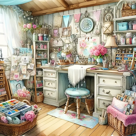 Diamond Art Painting Kits for Adults,Study 5D Diamond Painting Dots Art Kits for Adults Beginner, DIY Full Round Gem Crystal Art Paint by Diamond, Home Wall Decor 14x 14 in