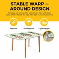 thumbnail image 4 of Pink Yellow Floral Table Cloths for 6 Foot Rectangle Tables, Green Summer Botanical Pastoral Patio Waterproof Elastic Fitted Tablecloths, Washable Rectangular Table Cover for Camping, 4 of 8