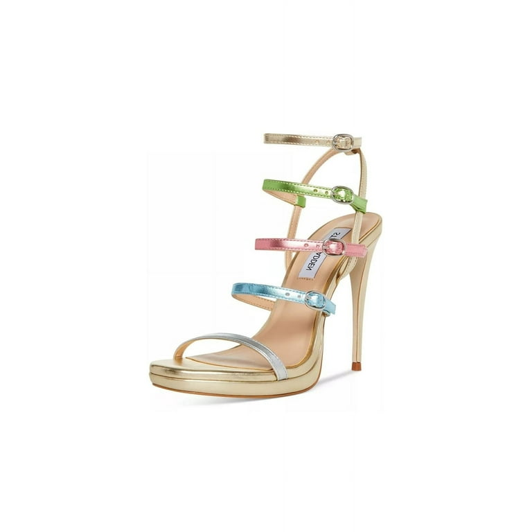 Steve Madden Jubilant Metallic Multi Multi Strap Open Toe