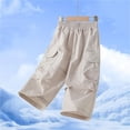 thumbnail image 6 of Nilvkv Boys Cargo Pants, Boys Pants, Solid Color Cropped Joggers in Relaxed Fit with Side Pockets, cool choice for Outdoor Wear Beige 5-6 Years, 6 of 8