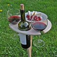 thumbnail image 4 of Wine Rack Foldable Portable Wood Easy Installation Picnic Lawn Table Holder for Outdoor, 4 of 5
