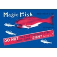thumbnail image 2 of Retrobot 14x11 White Modern Wood Framed Museum Art Print Titled - Magic Fish, 2 of 4
