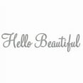 thumbnail image 3 of VWAQ Hello Beautiful Wall Decal Inspirational Quotes Beauty Mirror Stickers #2 Version VWAQ-1656 (22"W X 6"H, Silver), 3 of 3