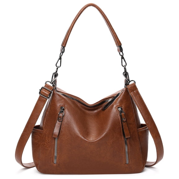 FALAN MULE Women Hobo Shoulder Bag Soft Leather Crossbody Purse with Multi Pockets Slouchy Handbag