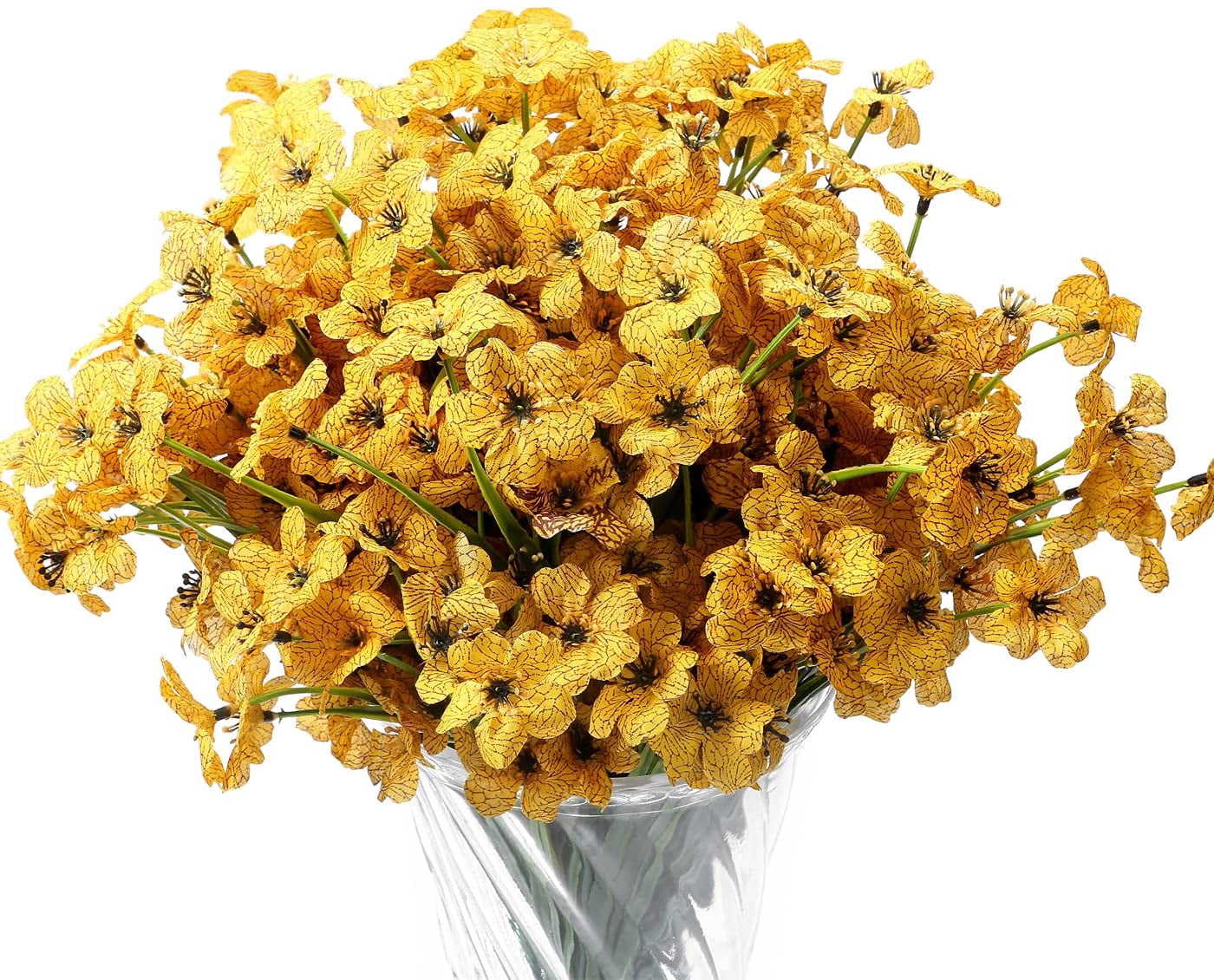 20 Bundles Outdoor Artificial Flowers, UV Resistant Fake Flower with Plastic Plants Faux Silk Flower for Outside Front Porch Hanging Planter Christmas Decoration
