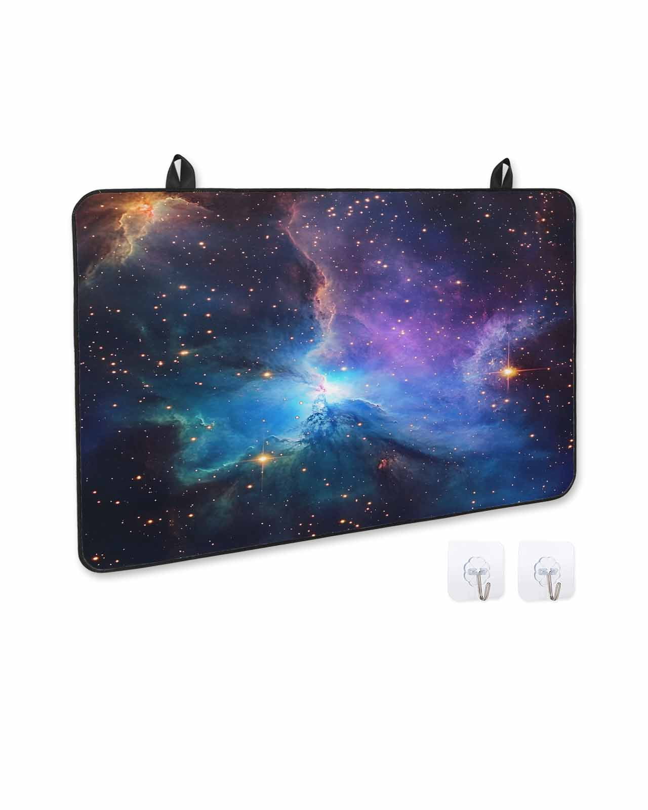 nqOlkjepod Large Induction Cooktop Protector Mat 24"x21", Teal Purple Blue Sky Stove Top Covers for Electric Stove, Modern Abstract Orange Stars Stove Burner Cover Mats, Glass Top Stove Cover