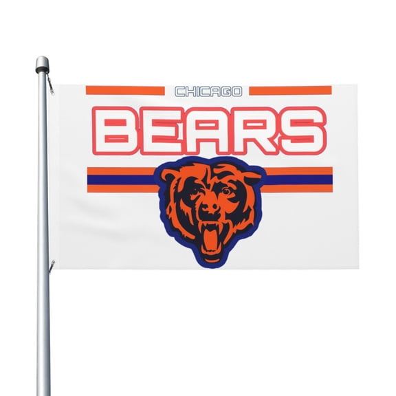 Chicago Football Team 3x5 FT Double-Sided Flag (Pole Not Included), Quick-Drying for Lawn, Balcony & Party Decor 35Flag-108