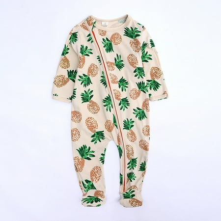 

QISIWOLE Autumn Baby Kids Double Zipper Clothes Sleeping Pajamas Rompers Newborn Overalls summer savings