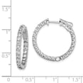 thumbnail image 2 of White Sterling Silver Earring In & Out Hoop Women'S Cubic Zirconia CZ Round Clear 23 mm, 2 of 2