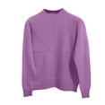 thumbnail image 4 of NMMUED Mock Neck Sweater Women Fitted Sweaters for Women Mock Neck Tops for Women Long Sleeve Undershirt for Women Sweater Tops for Women Womens Long Sleeve Tops Dark Purple S, 4 of 5