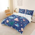 thumbnail image 2 of jejeloiu Cartoon Sea Animals Bedding For Girls,Shark Octopus Pattern Duvet Cover Full,Blue Navy,Polkadot Reversible,3pcs,1 Duvet Cover and 2 Pillowcases, 2 of 6