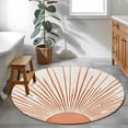 thumbnail image 3 of Round Rugs 3Ft, Boho Abstract Sun Round Area Rug Washable Indoor Throw Carpet, Modern Beige Sun Light Lines Small Non Slip Circle Rug for Bedroom Living Room Home Decor Aesthetic, 3 of 8