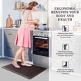 thumbnail image 2 of Homieway Kitchen Mat for Floor, Anti Fatigue Memory Foam Rug, Waterproof PVC Padded Comfort Mat for Kitchen Sink, Laundry Room, Office, 17"x47", Brown, 2 of 6