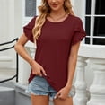 thumbnail image 4 of Diufon Summer Tops for Women Crew Neck Ruffle Short Sleeve Shirts Casual Loose Tunic Clothes, 4 of 7