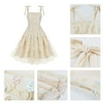 thumbnail image 3 of IBTOM CASTLE Women's Tie Strap Tulle Prom Dress Sweetheart Flower Embroidery Formal Party Mini Homecoming Dresses S Apricot, 3 of 8