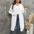 thumbnail image 4 of Cardigan Sweaters for Women Plus Size Cotton Solid Color Long Jackets Long Sleeve Coats with Pockets, 4 of 5