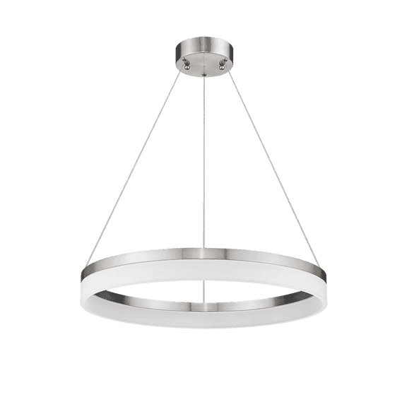 Vivio Lighting Elio Contemporary Dimmable Integrated LED Brushed Nickel Ring Pendant Lights