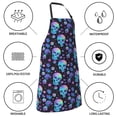 thumbnail image 5 of Kdxio Skull Flower Blue Apron with Pockets Adjustable Kitchen Aprons for Men Women Waterproof Aprons for Cooking,Drawing,Crafting, Baking Household Cleaning, 5 of 5