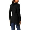 thumbnail image 3 of INSPIRE CHIC Women's Long Sleeve Cowl Neck Asymmetrical Hem Tunic Tops with Pockets Black S, 3 of 4