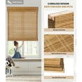 thumbnail image 3 of LazBlinds No Tools No Drill Cordless Bamboo Roman Shades, Light Filtering Window Treatment, Roll Up Bamboo Blinds for Window 31'' W x 64'' H, Ceylon Light Russet, 3 of 4