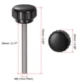 thumbnail image 2 of Uxcell 4 Pieces Knurled Clamping Knobs M6 x 55mm 304 Stainless Steel Threaded Stud 25mm Round Head Thumb Screws Black, 2 of 5