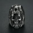 thumbnail image 5 of Gothic 14K White Gold Skull Ring For Men Punk Hip Hop Lndia Jaguar Warrior Skull Men Ring Biker Fashion Jewelry Gift, 5 of 9