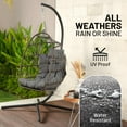 thumbnail image 5 of SereneLife Foldable Egg Chair with Stand – Hanging Rattan Wicker Swing for Indoor Outdoor Use – 350 lbs Capacity, Breathable Cushion & Headrest – Patio, Balcony, Porch, Bedroom Lounge Furniture, 5 of 8