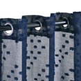 thumbnail image 3 of Superior Floral Sheer Curtain Panel 2 Piece Set, 52" x 108", Navy Blue, 3 of 4