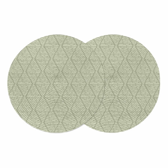 Sage Green Round 13 Inch Placemats Set of 2, Modern Abstract Art Farmhouse HeatResistant Non Slip Place Mats for Dining Table, Wipeable Braided Kitchen Table Mats for Housewarming