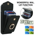 thumbnail image 3 of Nalacover Wallet Case for iPhone 7 / iPhone 8 / iPhone SE 2020/2022, Back Card Slots Magnetic Button Ring Holder Stand Cover with RFID Blocking Wrist Hand Strap PU Leather Anti-Shocks Case,Black, 3 of 9
