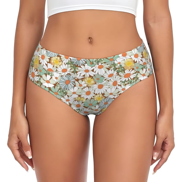 Fotbe Daisy Calzones Estampados para Mujer – Ropa Interior de Algodón, Cómoda, Suave y Elástica-Medium