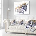 thumbnail image 3 of Designart Little Zebra Illustration Art - Animal Throw Pillow - 18x18, 3 of 5